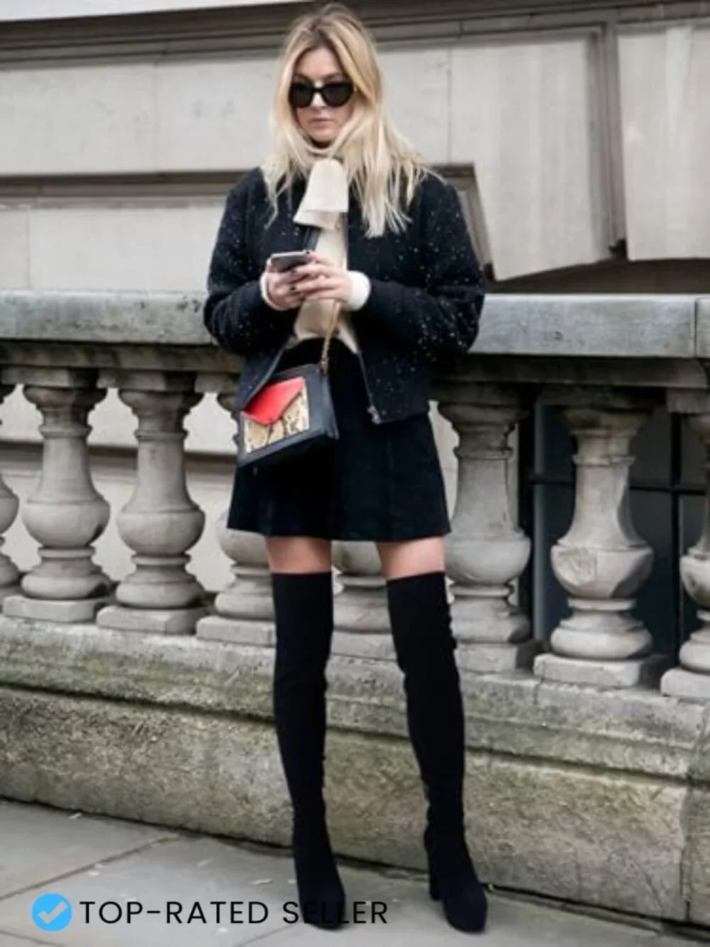 Thigh High Platform Chunky Heel Boots Side Zipper Over Knee
